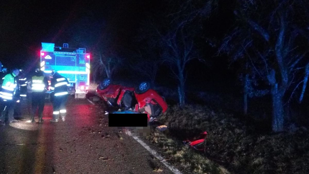Řidička na Jindřichohradecku narazila do stromu, zemřel její 18letý spolujezdec